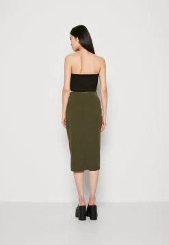 Wal G Aliya Knot Midi Skirt - Kokerrok - Dark Khaki -Wal G 0497e623b0b3401e885c9e94be795c21