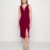 V Neck Midi - Cocktailjurk - Berry Wine -Wal G 05ede72c1f3d4bdca3bee0ad9f9bf8e4