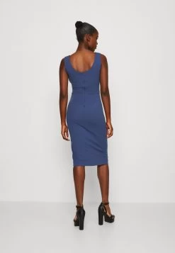 Wal G Jumina Buckle Midi - Jerseyjurk - Denim Blue -Wal G 0b93a09356e54e699851d69ddc936db1