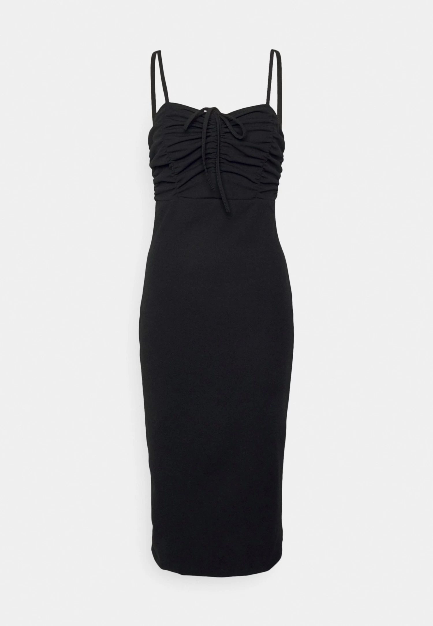 Cyndee Front Tie Midi Dress - Jerseyjurk - Black 6 Cyndee Front Tie Midi Dress - Jerseyjurk - Black - Afbeelding 4