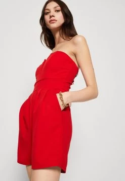 Wal G Christa V Neck Playsuit - Jumpsuit - Red -Wal G 0e09df7ebea84cea9d03d0102f677f0d