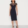 Wal G Dylan Midi Dress - Cocktailjurk - Navy -Wal G 118a6b843cc14036918d1c44eef6e463