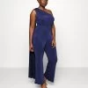 Holly Cape Sleeve - Jumpsuit - Navy Blue