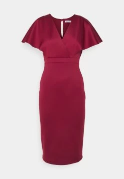 Wedding Petite Betty Wrap Midi Dress - Etui-Jurk - Wine -Wal G 17bf6332f35942fbab6db8790099ce10