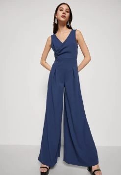 Wal G Sabrina Wide Leg - Jumpsuit - Denim Blue -Wal G 17ccff3cf1b54c8995a31eeccd3b4a1e