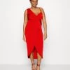 Winny Asymmetric Midi - Jerseyjurk - Red -Wal G 18f303a18e114f1a96910b4abb96354f