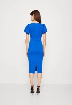 Wal G Antalya Ruffle Midi - Cocktailjurk - Electric Blue -Wal G 1a2a84cb20fb486fa344f5c1c0291497