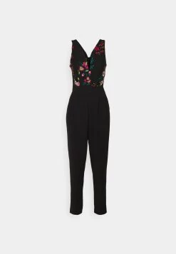 Contrast Plunge - Jumpsuit - Black -Wal G 1e900ae158c344c2b7801296e39d3200