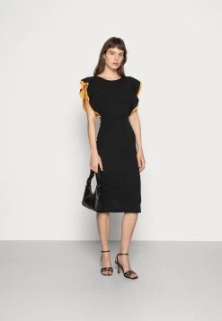Wal G Kelly Ruffle Sleeve Midi Dress - Cocktailjurk - Black -Wal G 2335c5a2687543b49a5940132f726bf6