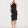 Wal G Sasha Frill Neck Midi Dress - Jerseyjurk - Navy Blue -Wal G 2739905d89c244b984e0e1cab3acfd8b