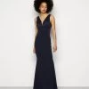 Wal G Taylor V Neck Dress - Galajurk - Navy Blue -Wal G 2826fdbeda464cdba781ba029e4d1e98