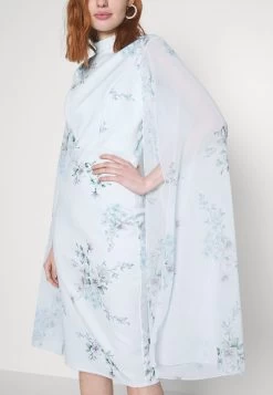Wal G Wedding Cape Midi Dress - Jerseyjurk - Dark Blue/Multi -Wal G 2a35d2abc25e47a28265280c97421339