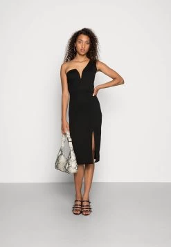 Wal G Gigi One Shoulder Midi Dress - Cocktailjurk - Black -Wal G 2a67f17f73c74e6abdbd855d0c1908f6