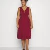 Kandy V Neck Midi - Jurk - Wine -Wal G 2d225a4b1e5842b5a1fa63966484dd59