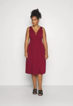 Wal G 13 Kandy V Neck Midi - Jurk - Wine