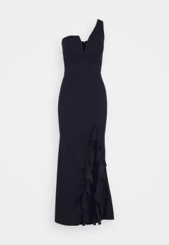 Wal G Soya One Shoulder Maxi Dress - Jerseyjurk - Navy Blue -Wal G 322af214efb444fc98c1edd03b4a959f
