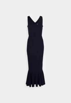 Anabella Ruffle Bottom Midi - Cocktailjurk - Navy Blue -Wal G 361e56411ded46c08cacd1121cc33744