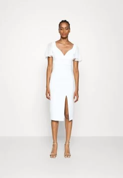 Lembera Sleeve Midi Dress - Etui-Jurk - White