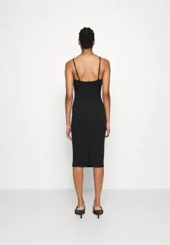 Cyndee Front Tie Midi Dress - Jerseyjurk - Black 9 Cyndee Front Tie Midi Dress - Jerseyjurk - Black -Wal G 424e116a2e1c4bbda56751f510867e4a