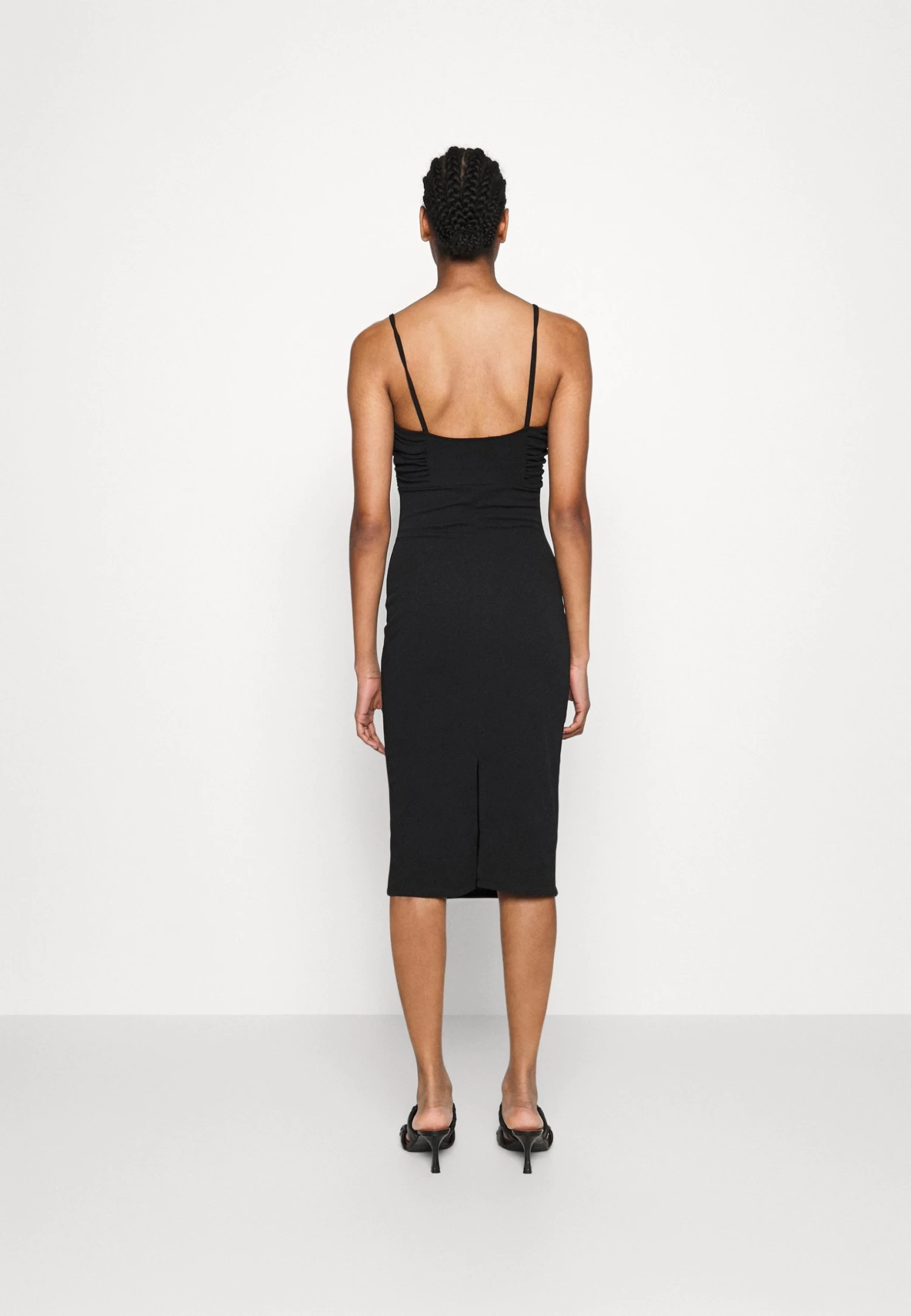 Cyndee Front Tie Midi Dress - Jerseyjurk - Black 5 Cyndee Front Tie Midi Dress - Jerseyjurk - Black - Afbeelding 3