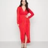 Mag V Neck Midi - Jurk - Red