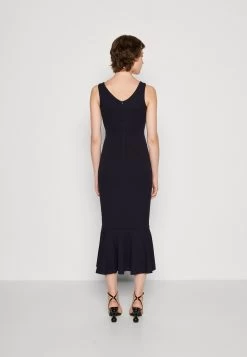 Wal G Anabella Ruffle Bottom Midi - Jerseyjurk - Navy Blue -Wal G 43bd5370f8474fdeae425740b147b805