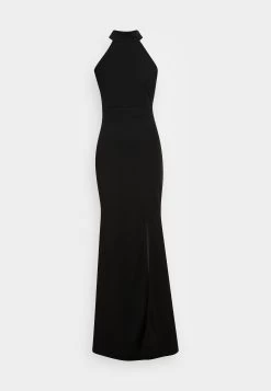 Halter Neck Maxi Dress - Galajurk - Black
