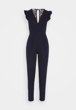 Wal G Ruffle With Back Insert - Jumpsuit - Navy Blue -Wal G 46996496f77d4f93bc3876ad9baaf766