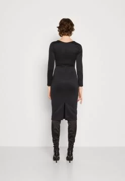 Wal G Zanad V Neck Midi - Jerseyjurk - Black -Wal G 478587f974b34b7588c855a341d6e1a1