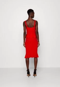 Jace Peplum Dress - Jerseyjurk - Red -Wal G 4af9452cc4ee40fbb2c00eb90a9d6b28