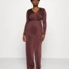 Curve Cece- Jumpsuit - Chocolate Brown -Wal G 4e7bfc72db0444e5aaa55be541d24759
