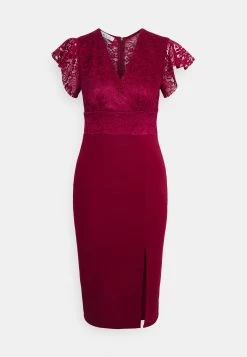 Double Frill Dress - Cocktailjurk - Wine