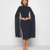 Wal G Cape Sleeve Dress - Cocktailjurk - Navy Blue -Wal G 5742e7e3137e4329ab50c17962f683ca