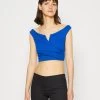 Wal G Valentines Heart Crop - Top - Electric Blue -Wal G 58178c91e9dc45bcb817512266df81fc