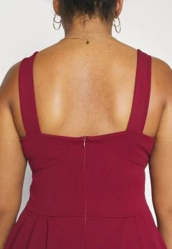 Kandy V Neck Midi - Jurk - Wine -Wal G 585295c830e247719fd63487dd182dbe