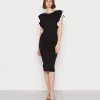 Wal G Kelly Ruffle Sleeve Midi Dress - Cocktailjurk - Black/White -Wal G 5bafd214631d4f85b37fbd9911bc5c4f