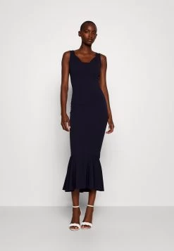 Wal G 37 Anabella Ruffle Bottom Midi - Cocktailjurk - Navy Blue