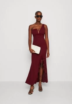 Wal G Soya One Shoulder Maxi Dress - Jerseyjurk - Berry Wine -Wal G 5d1cb04409194932a2962fc0c5562be0