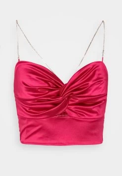 Wal G Razz Knot Crop - Top - Fuchsia -Wal G 60b16ccbc2944e97889f52c40710a618
