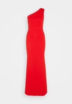 Wal G Wendy One Shoulder Maxi Dress - Jerseyjurk - Red -Wal G 61857755303c41fd80335578ecf33a31