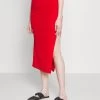 Wal G Reilly Rouched Midi Skirt - Kokerrok - Red 1 Wal G Reilly Rouched Midi Skirt - Kokerrok - Red -Wal G 63afc2903e8f4b58914ea95b81492902