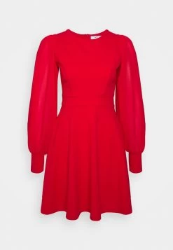 Wal G Kat Sleeve Dress - Jurk - Red -Wal G 64837294389e4fa787710b5bb0d4654c