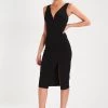 Wal G V Neck Midi - Jerseyjurk - Black -Wal G 67ecbee138ed4420958642b384f09e2f
