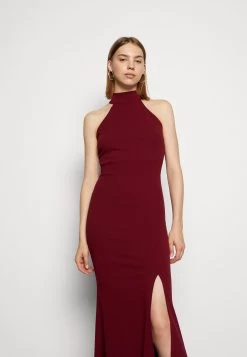 Wal G Sara Halter Neck Maxi Dress - Galajurk - Berry Wine -Wal G 67eec78fc79942279c729b43de3ef5ea