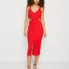 Wal G Brodie Cut Out Midi - Jerseyjurk - Red -Wal G 698d144327b7420ba705e25b06e84f9f