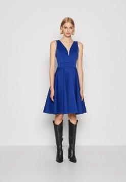 Wal G Muna V Neck Midi - Cocktailjurk - Electric Blue