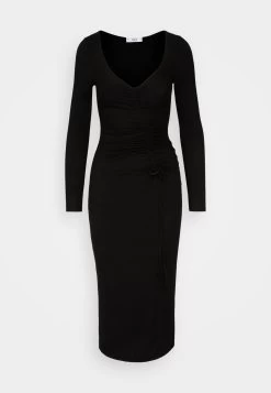 Wal G Del Gathered Midi - Jerseyjurk - Black -Wal G 6d66f439084f4c468d5799979dd9645b