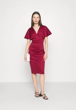 Wedding Petite Betty Wrap Midi Dress - Etui-Jurk - Wine -Wal G 6ed248d1c64b4819aad740b53af5a088