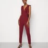 Wal G Rayna Ruffled- Jumpsuit - Berry Wine -Wal G 7061e316ffcd470e97108fdbe3464669