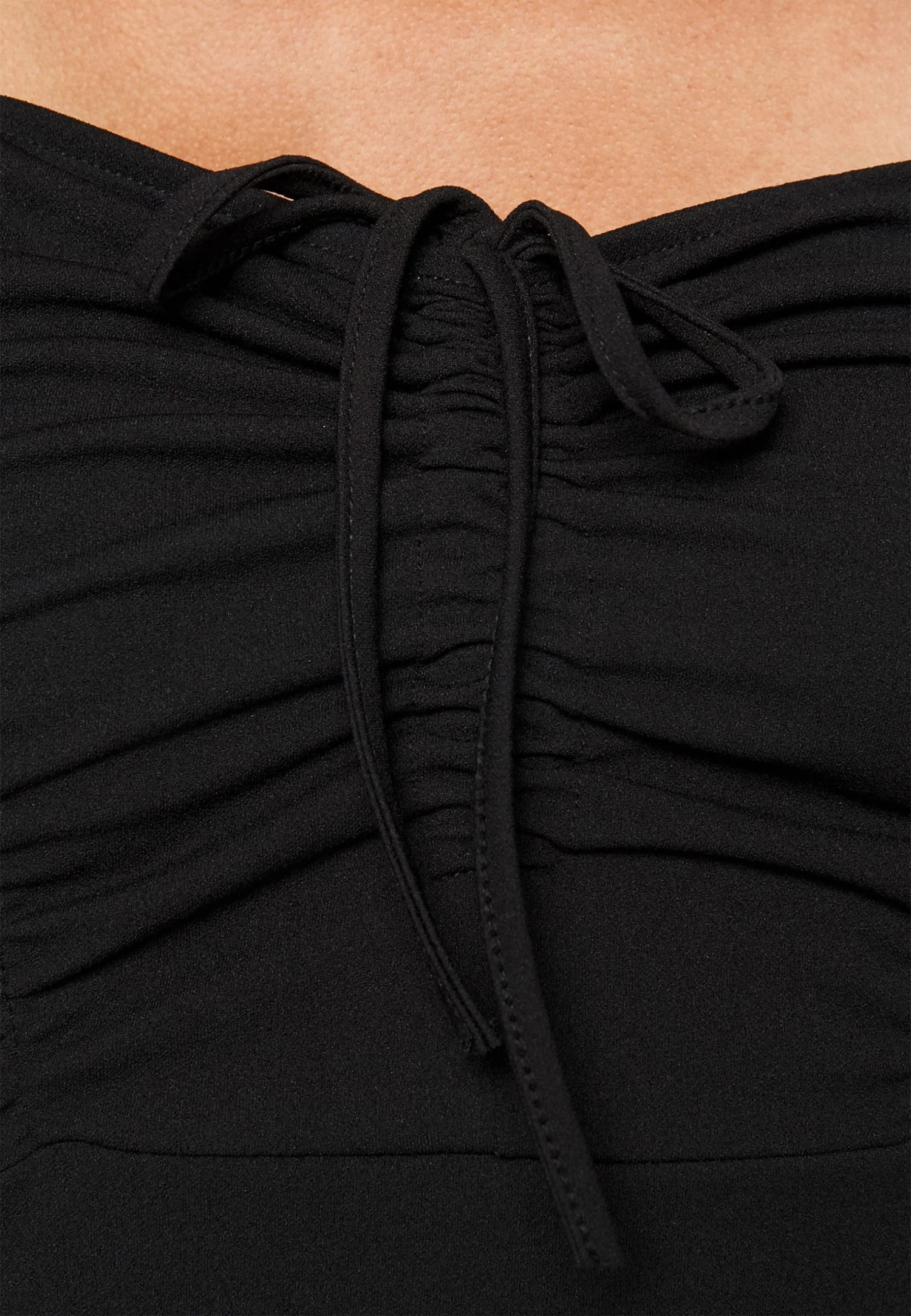 Cyndee Front Tie Midi Dress - Jerseyjurk - Black 7 Cyndee Front Tie Midi Dress - Jerseyjurk - Black - Afbeelding 5